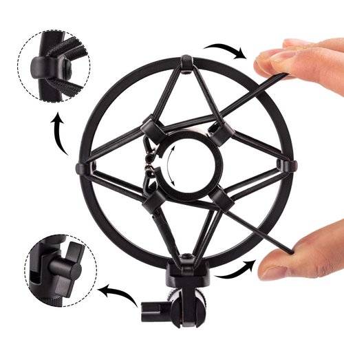 LYRCRO Microphone Shock Mount Holder Clip Mic Anti-Vibration for 22mm-26mm Diameter Dynamic Mic Like Shure SM58 58S SM57 PAG48 Sennheiser E835 E845 AKG D5S Samson Q7 Q8 Behringer Xm8500