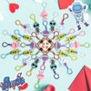 CAMIRUS Valentines Day Gifts Card for Kids, 28Pcs Space Shape Greeting Cards with Space Keychain for Kids Valentines Day Exchange Gift, Valentines Sets Party Favor, Valentines School Classroom Prizes