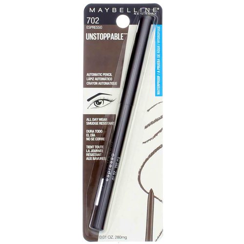 Maybelline Unstoppable Unstoppable Smudge-Proof Eyeliner, Waterproof, Espresso [702], 0.01 oz (Pack of 4)