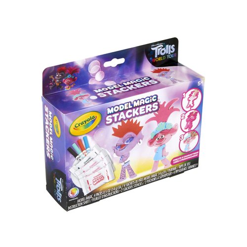 Crayola Trolls World Tour Model Magic Stackers, Trolls 2, Trolls Craft Kit, Gift for Kids, Ages 5, 6, 7, 8