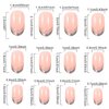 Tyuimhx Silver French Tip Press on Nails Short Oval Fake Nails Silver Line False Nails Full Cover Stick on Nails Acrylic Glossy Artificial Nails for Women Glue on Nails 24Pcs