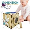 YODIFFMI Wooden Activity Cube Montessori Toys for 3 Year Old Baby Toys Toddlers Birthday Gift Boys Girls Sensory Interactive Learning Toys (Spaceman)
