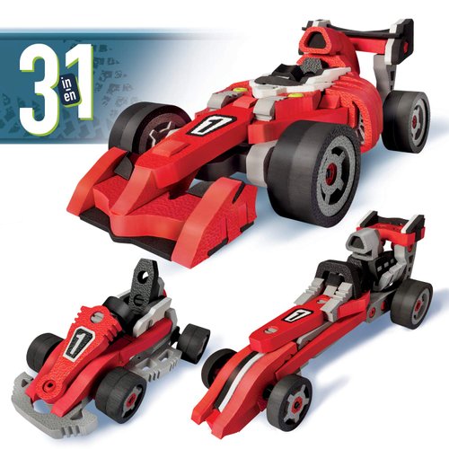 Bloco Toys 3 in 1 Race Car | STEM Toy | Formula 1, Go Kart & Dragster | DIY Building Construction Set (200 Pieces)