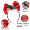 Totelux Christmas Bells Headband Sequins Bow Hair Band Red Green Hair Accessories for Women Girls Cosplay Christmas Headdress Decoration Party Supplies Gift