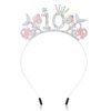 Jaciya Mermaid Headband Silver Rhinestone Head Band 10th Birthday Decorations for Girl Mermaid Birthday Decorations Mermaid Tails for Girls Mermaid Party Favors