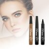 CUBLIVE 2024 New Magic Eyebrow Pencil, 3D Waterproof Microblading Eyebrow Pencil Contouring Pen, 4-point Brow Lifter, Natural Fine Stroke Microblading Eyebrow Pencil(Black&Light Brown)