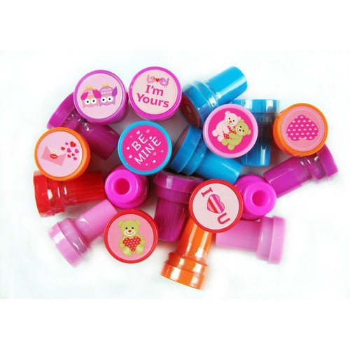 TINYMILLS 24 Pcs Valentine's Day Stampers for Kids Valentine's Day Classroom Exchange Party Favors Goody Bag Treat Bag Valentine's Day Party Supplies