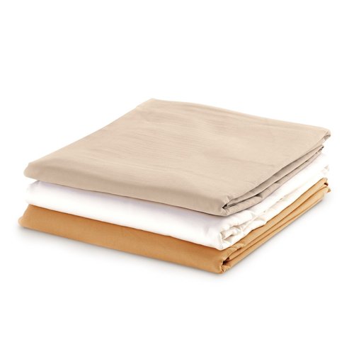 NRG Cotton Poly Fitted Massage Table Sheet, Single Sheet - 100% Cotton Poly Fabric Professional Massage Table & Spa Bed Linens - Soft, Durable, 175 Thread Count - 77 x 36 x 7 Inches - Color: Natural