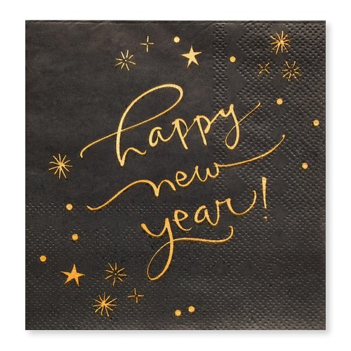 American Greetings 50-Count 5 in. x 5 in. Beverage Napkins, Kathy Davis New Years Eve Party Supplies