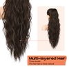 SEIKEA 2PCS Ponytail Extension, 26" Eva Long Wavy 28" Vida Long Straight Drawstring Ponytail Multi-layered Clip in Hair Extensions Ponytail Synthetic Hairpiece Dark Chocolate Brown