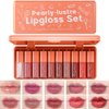 Alisesun 10 Colors Lip Tint Stain Set, Korean Plumping Lip Gloss Watery Lip Stain, Multi-use for Mini Liquid Lipstick & Cheek Tint Long Lasting Vivid Color #01
