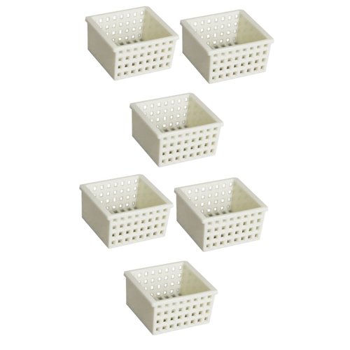 Toyvian 6 Pcs Dollhouse Basket Hamper Baskets Mini Kitchen Accessory Small House Model Miniature Furniture DIY Handicraft Accessory Small House Furniture White Fairy Container Micro Scene