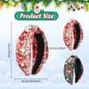 ABONDEVER Christmas Beaded Headbands for Women 2Pcs Rhinestone Faux Pearl Beaded Wide Headband Fashion Jeweled Plaid Tartan Knotted Holiday Head Band (Red+Green: C)