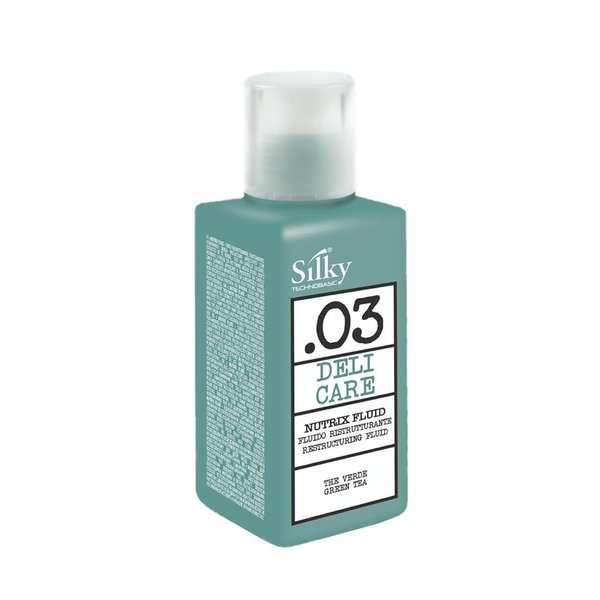 SILKY TECHNOBASIC .03 Nutrix Fluid Hair Serum with Green Tea Extract - Nourishing Leave-in Hair Treatment for Silky Smooth & Vibrant Hair - 100ml Hair Shine Serum with UV Protection for All Hair Types