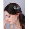 JWICOS Bridal Green Crystal Hair Comb Wedding Headpiece Prom Party Festival Hair Accessories for Women and Girls