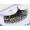 Elegant Lashes C907 "Cleopatra" Premium Black & Gold Metallic Foil Color False Eyelashes for Halloween Dance Rave Costume