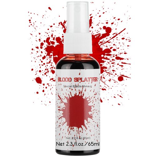 CCbeauty 2.2 Fl Oz Fake Blood Washable, Splatter Blood Makeup, Safe Realistic Edible Bloods for Clothes, Vampire Makeup for Halloween Costume,Theater, Cosplay, Zombie, Special Effects,SFX Makeup