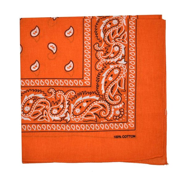 NYFASHION101 Unisex Double Sided Print Paisley Cotton Bandana Head Wrap Scarf, Orange