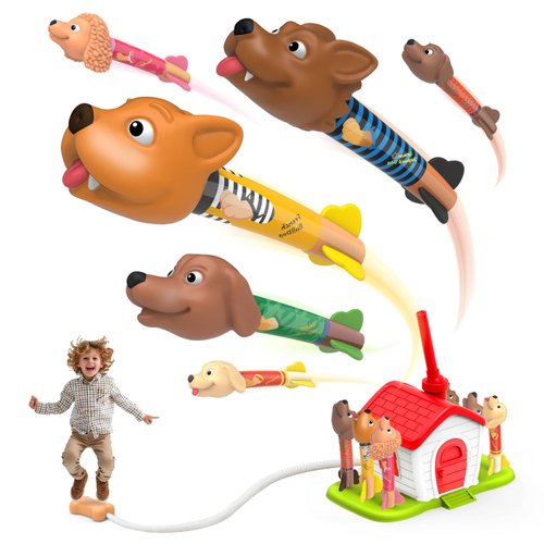 Dog Rocket Launcher for Kids, Stomping Launch up Toys, Birthday Gifts for Boys Girls Ages 3 & Up, Outdoor Toys for Kids