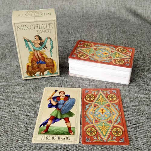 Da Brigh Minchiate Tarot Cards Deck, Classic Minchiate Tarot, 97 Cards with Upright & Reversed Meaning, 19 Extra Trumps, Durable 350 GSM Paper, Standard Size Digital Booklet