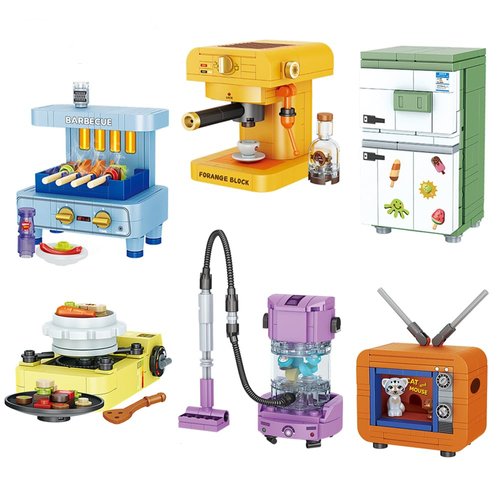 ENHANA 6PCS Building Blocks Toys Mini Electric Appliances for Kids 6-12,Girls Building Kit STEM Friends Sets Classroom Prizes Best Gifts for Girl s 6-9 Year 707 Pieces