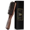 Mens Wild Boar Bristle Hair Brush for Men - Slick Back Hair Brush - Stiff Bristles for Thick Hair, Natural Black Walnut Wooden Handle Hairbrush, Beard Mustache Brush Comb by GAINWELL