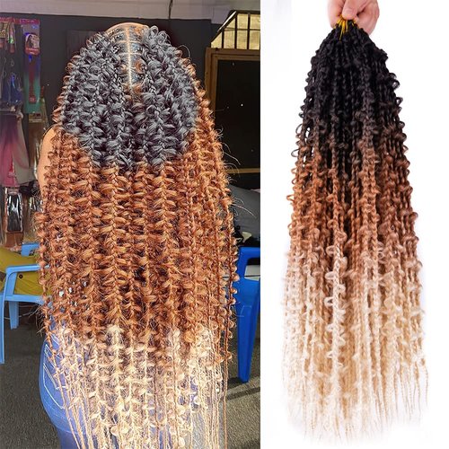 7 Packs Butterfly Locs Crochet Hair 24 Inch Crochet Box Braids Pre Looped Butterfly Box Braids Crochet Hair Crochet Braids for Women (24 Inch,7 Pack,1B/30/613)