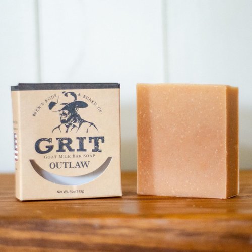 GRIT Goat Milk Soap Bar Outlaw | All Natural | Dye-Free Soap Bar | Enriched with Nourishing Goat Milk | 4 oz