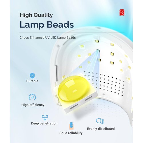 MelodySusie UV LED Nail Lamp, 48W Professional UV Nail Light for Gel Nails Polish Fast Curing with Automatic Sensor, 4 Timer Setting, LCD Display P-PLUS24 (48W Nail Lamp 1)