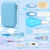 Baby Healthcare and Grooming Kit, Baby Safety Set Newborn Nursery Health Care Set with Hair Brush Scale Measuring Spoon Nail Clippers (20PCS Blue)