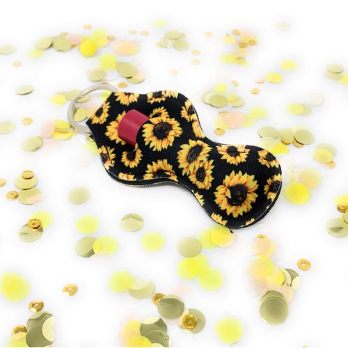 Daisy Lane Party Favor for Girl Bulk, Birthday Party Supplies, Lip Balm Holder Keychain (Sunflower)
