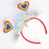 Rainbow Headband Gay Pride Rainbow Hair Hoop Glitter Rainbow Tassel Head Bopper Color Heart Hairband for Women Girls Kids Gay Pride Celebration Parades Headwear Festival Headdress Accessories 1PCS
