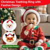 Christmas Baby Teething Ring Toys – Santa Claus & Reindeer Teethers for Newborns, Infants & Toddlers – Sensory Chew Bracelet for Teething Relief – Perfect Baby’s First Christmas Basket Stuffers