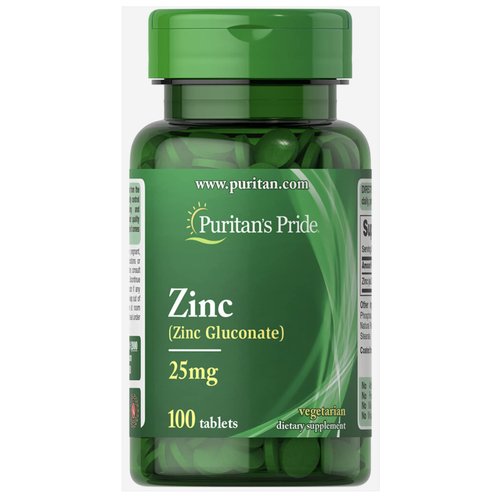Puritan's Pride Zinc Chelate 25 mg 100 Tablets