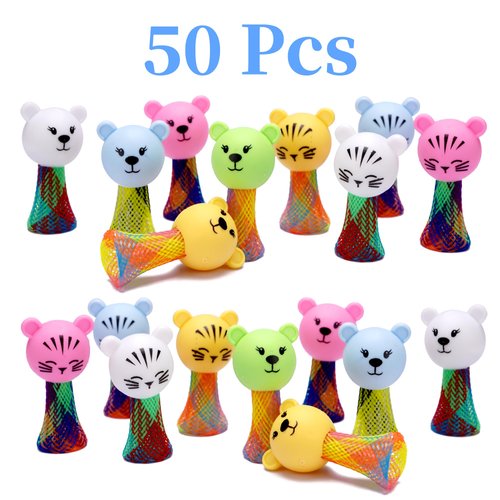 Sepco 50PCS Mini Jumping Popper Spring Launcher Little Pop up Jumper Bouncy Party Favors Kids Bulks Toys for Easter Eggs Fillers Christmas Stocking Stuffers