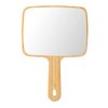 YEAKE Hand Mirror,Natural Bamboo Handheld Mirror with Handle, Single-Sided Portable Travel Vanity Mirror for Men & Women,6.9" W x 9.9" L