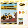 ASTARON Pin The Shovel on The Excavator Party Game with 30 Pcs Shovel Stickers for Car Theme Birthday Party Supplies Truck Pin Game, Construction Birthday Party Favor Sets for Kids Adults