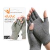 IMAK Compression Arthritis Gloves - Compression Gloves for Arthritis & Joint Pain Support - Men's & Women's Fingerless Gloves to Support Circulation - Grey - Medium