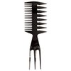 Hair Pick Comb 3 In 1 Fish Tail Bone Shape Professional Hair Comb Perfect for Creating Lines,Crew Cut,Slicked-Back,Undercut,Mohawk,Faux Hawk,Bowl Cut,Rat Tail Comb Over,Quiff,Mop-Top,Spiky Hair(Black)
