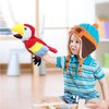 okegztoa Puppets Parrot Hand Puppet,13.8" Animal Puppets Hand Puppets Bird Stuffed Animal Hand Puppets for Kids with Movable Mouth,Puppet Plush Multi-Color Toys Bird Puppet Role Play Teaching(Red)