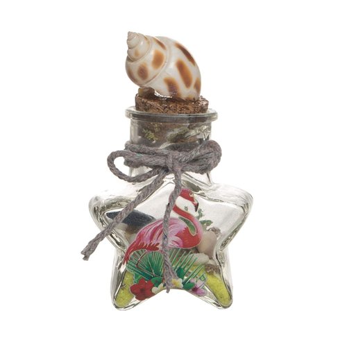 Beachcombers 3.14" Gls Btl With Flamingo Sand & Toys Multicolored
