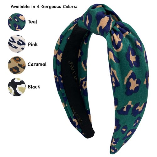 YETASI Leopard Satin Headbands for Women Get Compliments. Head bands for Women's Hair are Chic. Green Knotted Headband for Women is a Classy Cheetah Headband