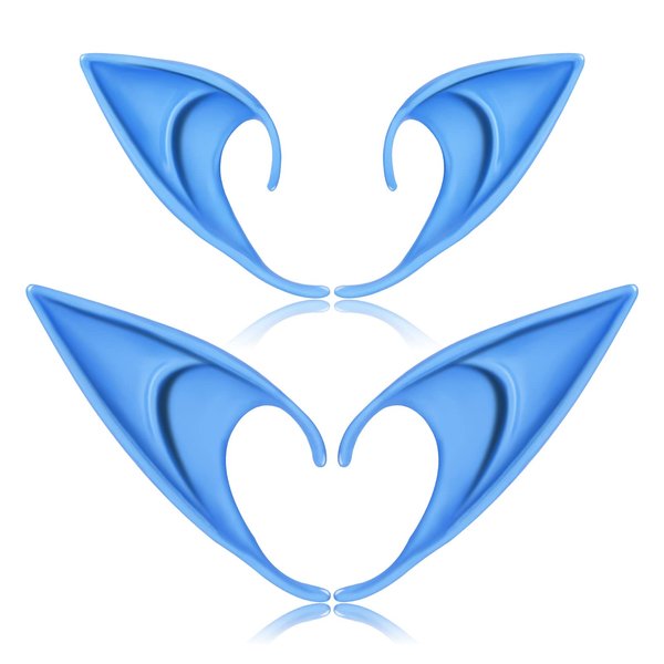 FRESHME Renaissance Accessories Fairy Elf Ears - 2 Pairs Blue Elf Ears Elven Vampire Fairy Ears Makeup Renaissance Cosplay Dress Up Halloween Christmas Masquerade Costume Accessories