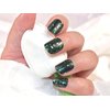 LIFOOST Semi Cured Gel Nail Stickers Black Green Sparkly Sequins Adhesive Nail Polish Strips for Women Manicure