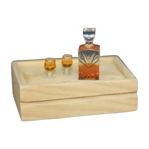 A Set of Exquisite Mini Whiskey Wine Bottle Bar Model,1:12 Scale Dollhouse Miniature Accessories,Verisimilitude Mini Whiskey Wine Decoration Convenient and Nice,Décor Dollhouse Accessories（No Tray）