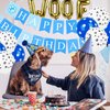 Dog Birthday Party Supplies,Dog Birthday Bandana Hat Banner Set,WOOF Balloons Happy Birthday Banner,Dog Birthday Party Supplies for Pet Puppy Cat Birthday Party Decorations Pink