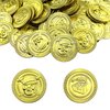 TESEGOO Plastic Pirate Gold Coins 100 Pieces St. Patrick’s Day Pirate Gold Coins, Fake Gold Treasure Coins for St. Patrick’s Day Decorations, Pirate Themed Party Treasure Hunt, Novelty Party Favor