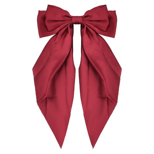 Womens Red Hair Bows for Women, Burgundy Red Hair Bow for Women Girls Long Curly Hair Accessories Bow for Women Girls Teens Hair Clips for Women Bowknot Hair Clip Hair Bow Tie for Women Girls