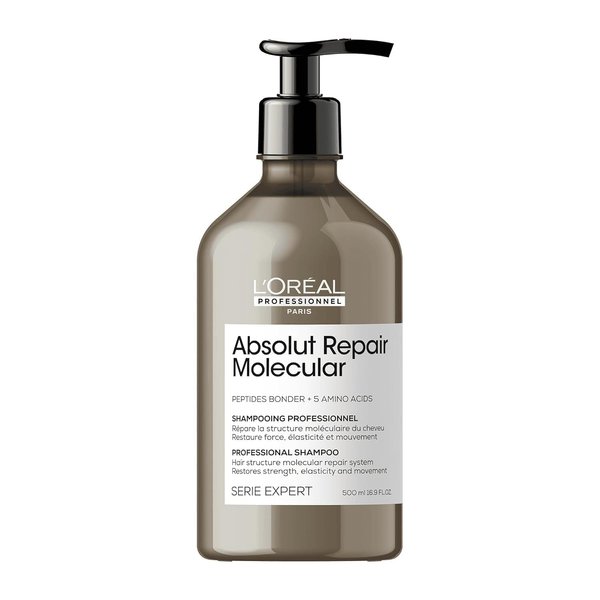 L'Oréal Professionnel Molecular Repair Shampoo | For Extremely Dry Damaged Hair | Peptides Bonder | Amino Acids | Repair Hair Damage & Restore Strength | Strengthening Bonds | Sulfate-Free