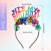Hariendny Birthday Girl Headband with Rainbow Bling, Birthday Crown for Women Girls, 21cm x 13cm, Hand Wash Only